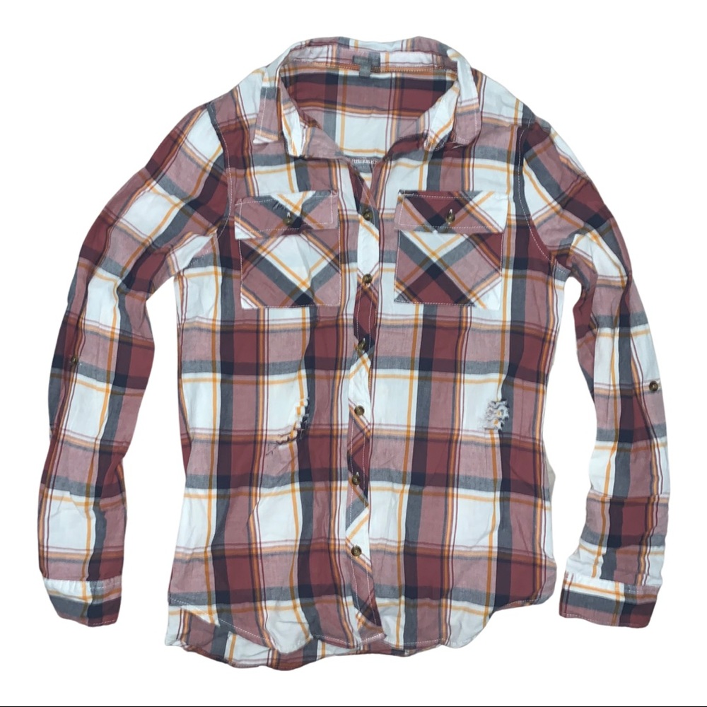 Distressed Plaid Shirt